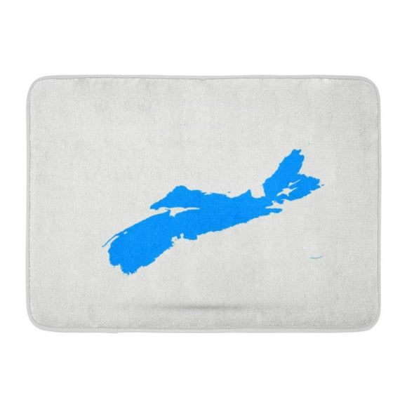 YUSDECOR America White Outline High Detailed Light Blue Map Nova Scotia Abstract Border Rug Doormat Bath Mat 23.6x15.7 inch