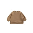 thumbnail image 3 of Camiseta sólida para niñas, niños, jersey de manga larga para niños, blusa para bebés y niños pequeños XBTCLXEBCO Marrón claro, 2-3 años, 3 of 6