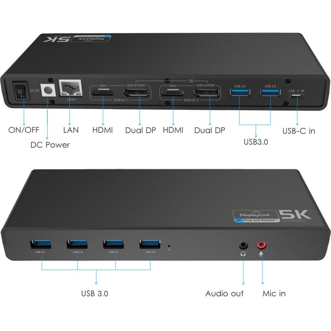 4XEM USB-C Dual 4K with Power Delivery Universal Docking Station 4XUG69PD2