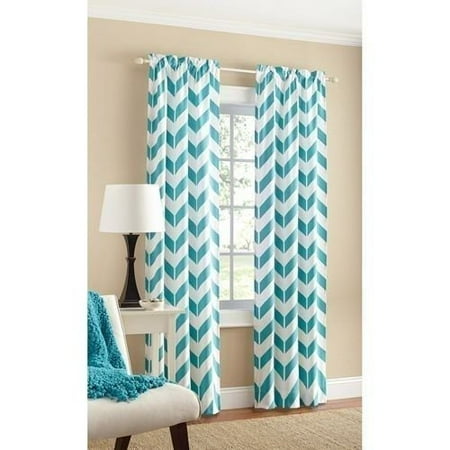Mainstays Chevron Polyester/Cotton Curtain Panel Pair