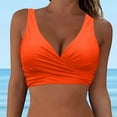 thumbnail image 2 of Hessimy Women's Twist Front Bikini Top V Neck Push Up Padded Swimsuit Top Bathing Suits Adjustable Backless Beach Swimwear(Orange,L), 2 of 7