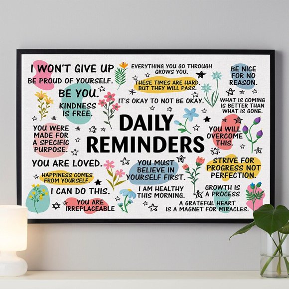 Kna Prints - Daily Reminders Poster, Inspirational Daily Reminders Poster, Positive Affirmation Wall Art Office Home Decor, Encouragement Gifts Unframed Poster, UNFRAMED-8x12