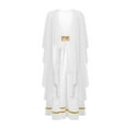 thumbnail image 4 of Aislor Robe en Tulle Sans Manches Patchwork Fluide pour Filles Anciennes Rome Égyptienne Grecque Toga Robe de Princesse Blanche 6, 4 of 6
