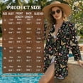 thumbnail image 7 of Xoenoiee Butterfly Mushroom Flower Leaves Print Women's Swimsuit Cover Up Shirt V Neck Long Sleeve Bathing Suit Coverups Summer Button Down Beach Cover Ups with Pocket, M, 7 of 7