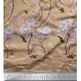 thumbnail image 2 of Soimoi Silk Fabric Insect,Bird & Floral Panel Printed Fabric 1 Yard 42 Inch Wide, 2 of 2