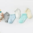 thumbnail image 7 of Girls Boys Breathable Mesh Low Cut Socks 5-Pack Thin Cotton Summer No Show Socks with Ruffled Cuff Smiley Faces, 7 of 7
