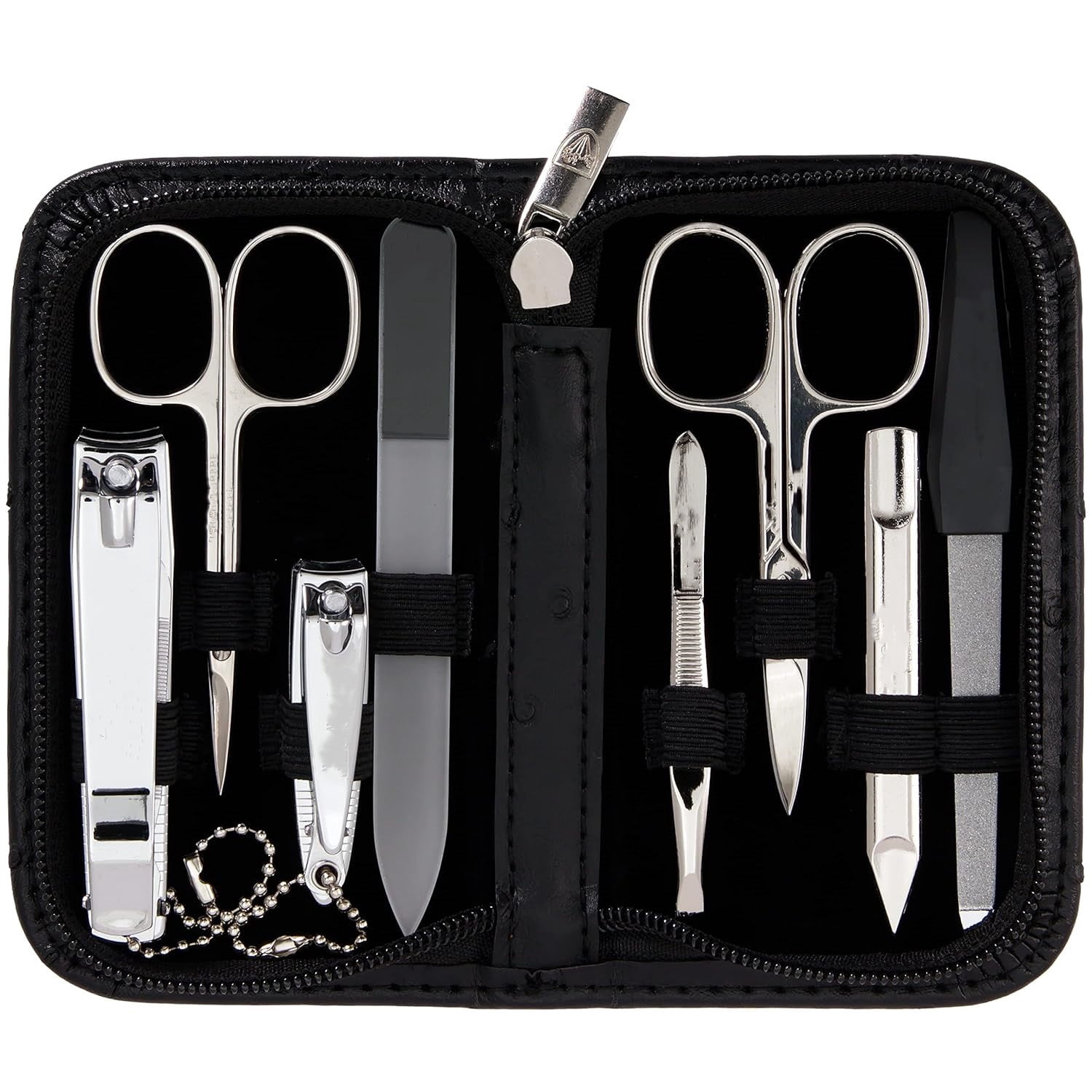 quality8 piece manicure pedicure grooming kit set for professional finger & toe nail care scissors clipper fashion leather case in gift box