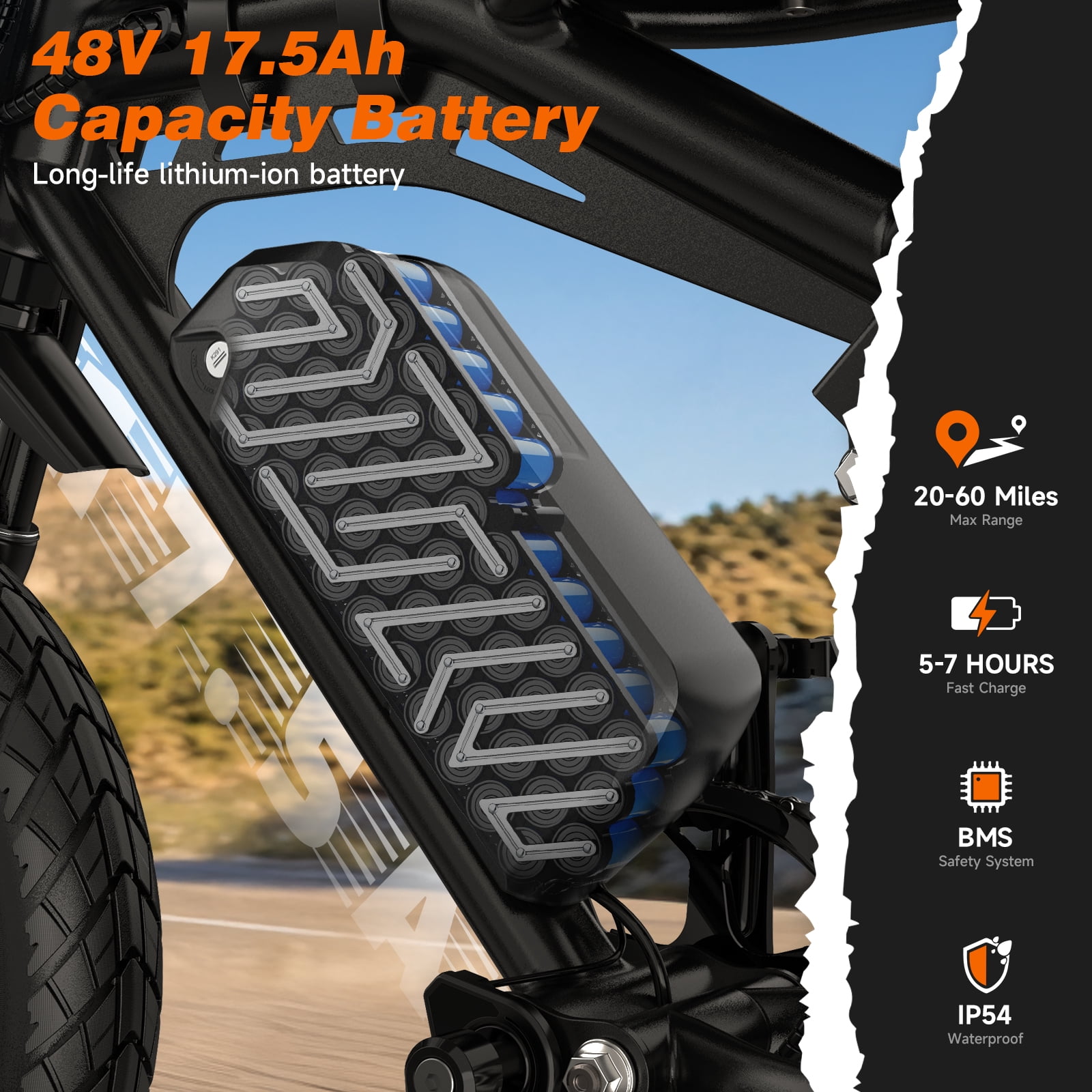 HiKeep 750W 1500W Fat Tire Electric Bike for Adults, 48V 17.5Ah Battery Ebike, Full Suspension E-Bike, Long Range Mountain Electric Bicycle, UL2849