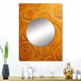 thumbnail image 1 of Designart "Orange Abstract Swirl Assemblage VI" Abstract Collages Mirror Wall Decor - Modern Orange Abstract Large Printed Mirror Wall Decor For Bedroom - 32" x 24" Inch, 1 of 5