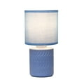 thumbnail image 3 of Simple Designs 10.04" Chic Glow Mini Floral Patterned Ceramic Table Lamp, Monochromatic Drum Shade, For Bedroom, Office, Living Room, Kids Room, Modern Home Decor, Blue, 3 of 6