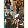 thumbnail image 3 of XCHQRTI Mountain Heartbeat Tshirt Graphic Tees Women Ladies Tee Shirts Short Sleeve, 3 of 9