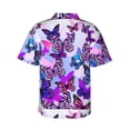 thumbnail image 4 of Xecao Flying Butterflies print Hawaiian shirt - a stylish short-sleeve button-down for men, perfect for casual beach and tropical outings., 4 of 9