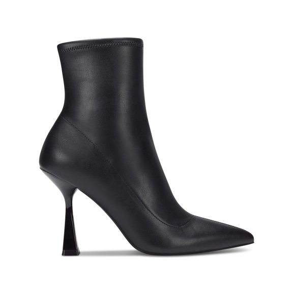 BAR III Womens Black Stretch Comfort Olevia Pointed Toe Flare Zip-Up Booties 10 M