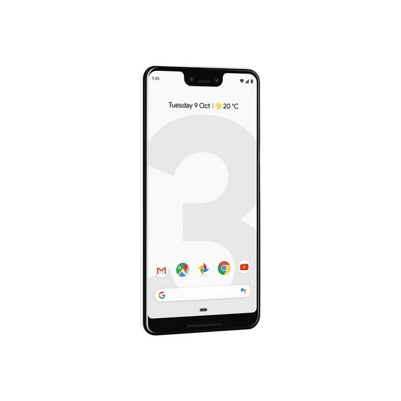 Google Pixel 3 XL - 4G smartphone - RAM 4 GB / Internal Memory 128 GB - OLED display - 6.3" - 2960 x 1440 pixels - rear camera 12.2 MP - 2x front cameras 8 MP, 8 MP - clearly white
