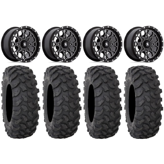 MSA Portal 15" Wheels Milled 30" XTR370 Tires Can-Am Maverick X3 / Honda Pioneer 1000 / Talon