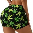 thumbnail image 2 of Marijuana Leaf Workout Shorts For Women Scrunch Butt Lifting Yoga Gym Seamless Booty Biker Shorts X-Large, 2 of 9