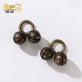 thumbnail image 3 of Brass bell for cats and dogs, pet bell pendant, bag keychain, brass bell (30mm flat iron ring buckle, 2 pieces, antique bronze iron wire bell), 3 of 5