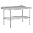 thumbnail image 2 of GloryStar Table de Préparation en Acier Inoxydable Homologuée NSF, 24"x48 Pouces/60"x24 Pouces Table de Travail Robuste avec Tablette Inférieure Réglable, Dosseret et Roulettes Optionnelles pour Restaurant Ou Usage Extérieur, 2 of 7