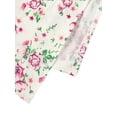 thumbnail image 6 of Cenuakty Women Elegant Side Slit Dress, Floral Print Square Collar Short Puff Sleeves Skirt, Pale Yellow/ White, 6 of 9