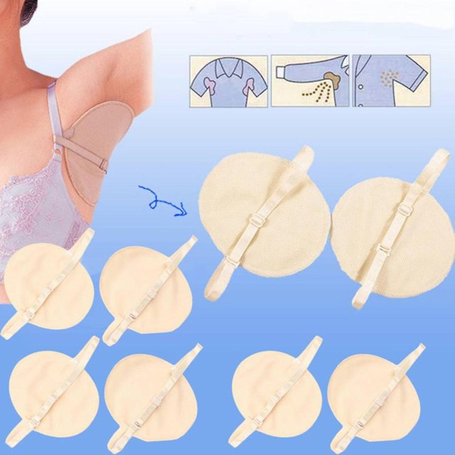 4 pares de almohadillas antisudor lavables para axilas, almohadillas de malla desodorantes absorbentes para hombros