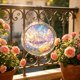 thumbnail image 5 of Round Acrylic Puzzle Suncatcher - Stained Glass Style Window Hanging Dreamy For Home Decor, 5 of 6