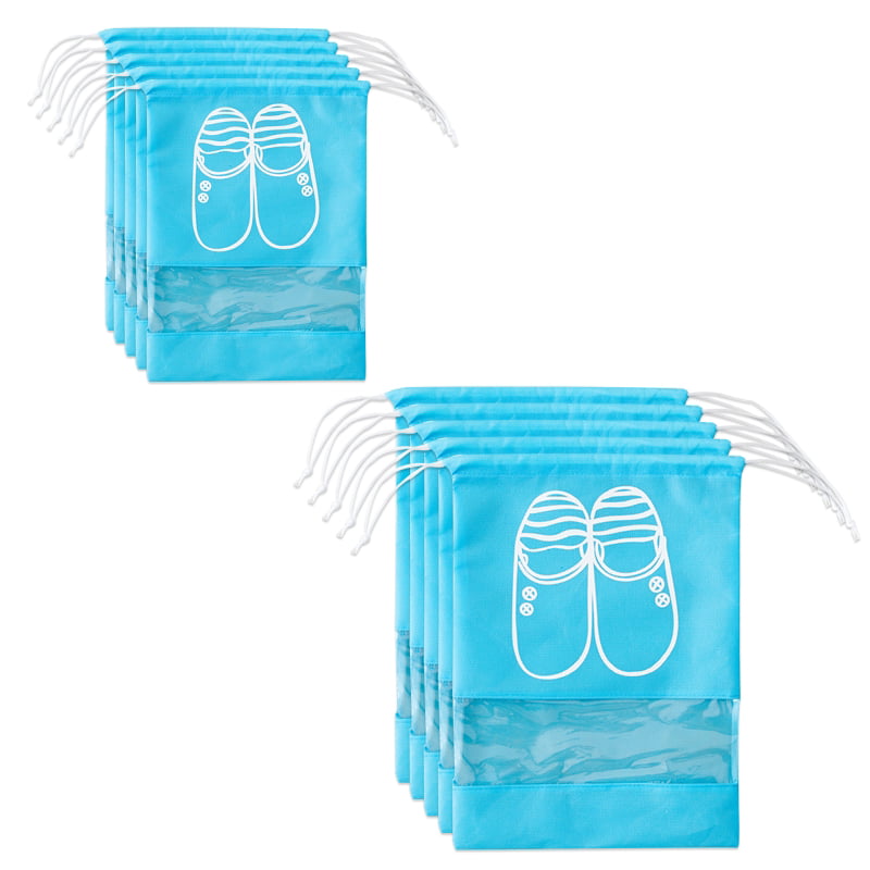 10Pcs Portable Drawstring Shoes Clear Storage Bag Dustproof Bags Travel Pouch