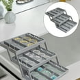 thumbnail image 3 of Xinwanna Jewelry Storage Box Foldable Multi Compartments 2 Tiers with Adjustable Dividers Tool Stationery Storage Organizer Tray Office Office Supplies Crafts Storage Case, Sigle Row, 3 of 13