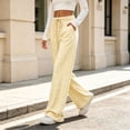 thumbnail image 5 of Bosfbaoi Sweatpants for Women Striped Wide Leg Drawstring Elastic Waist Loose Casual Trousers with Pockets, 5 of 8