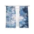 thumbnail image 2 of Abstract Stitching Sheer Curtains 72 Inches Long 2 Panels Retro White Blue Blend Texture Light Filtering Semi Sheer Window Curtains Drapes for Bedroom Living Room 52"x72", 2 of 7