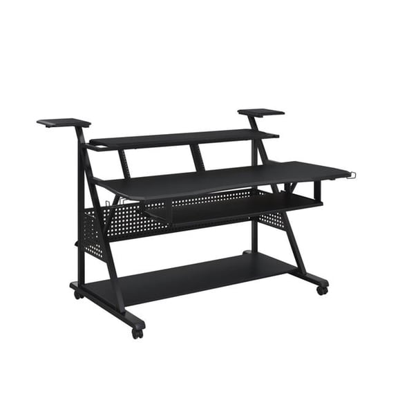 HomeRoots 491535 67 in. Computer Desk, Black