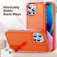 thumbnail image 6 of SaniMore for iPhone 15 Pro Max 6.7" 2023 Hybird Case, Rugged PC Back Shockproof TPU Shell Metal Hidden Kicksatnd Drop Resistant Anti-slip Heavy Duty Protective Case for iPhone 15 Pro Max, Clear+Orange, 6 of 9