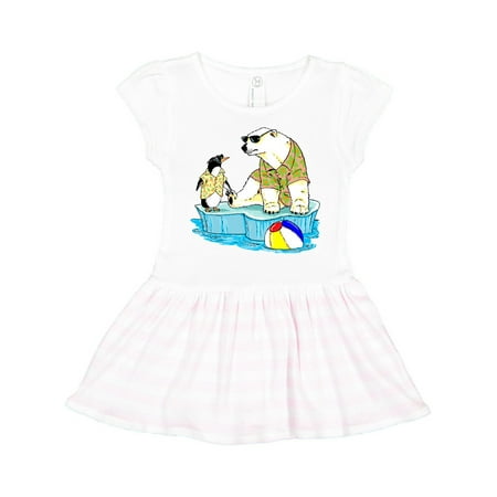 

Inktastic Penguin and Polar Bear Iceberg Beach Bums Gift Toddler Girl Dress