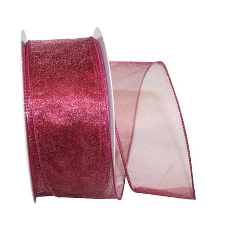 UPC: 0840108865145 | JAM Paper Sheer Wired Ribbon  2 1/2 Inches x 50 Yards  Burgundy  1/Pack