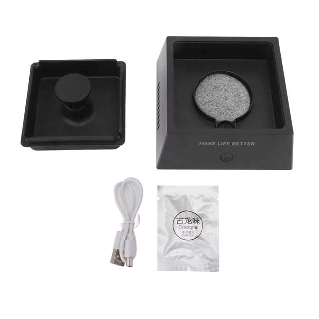 Cenicero sin humo ABS multifuncional electrónico USB recargable cenicero para el hogar y la oficina negro