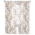 thumbnail image 7 of Sheer Curtains 72 inches Long, Floral Watercolor Style Khaki Flower Bud Leaves Light Filtering Sheer Window Curtains Rod Pocket Voile Drapes for Bedroom Living Room, 52"W x 72"L 2 Panels, 7 of 7