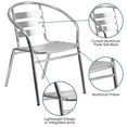 thumbnail image 2 of Commercial Aluminum Indoor-Outdoor Restaurant Stack Chair with Triple Slat Back and Arms, 2 of 9