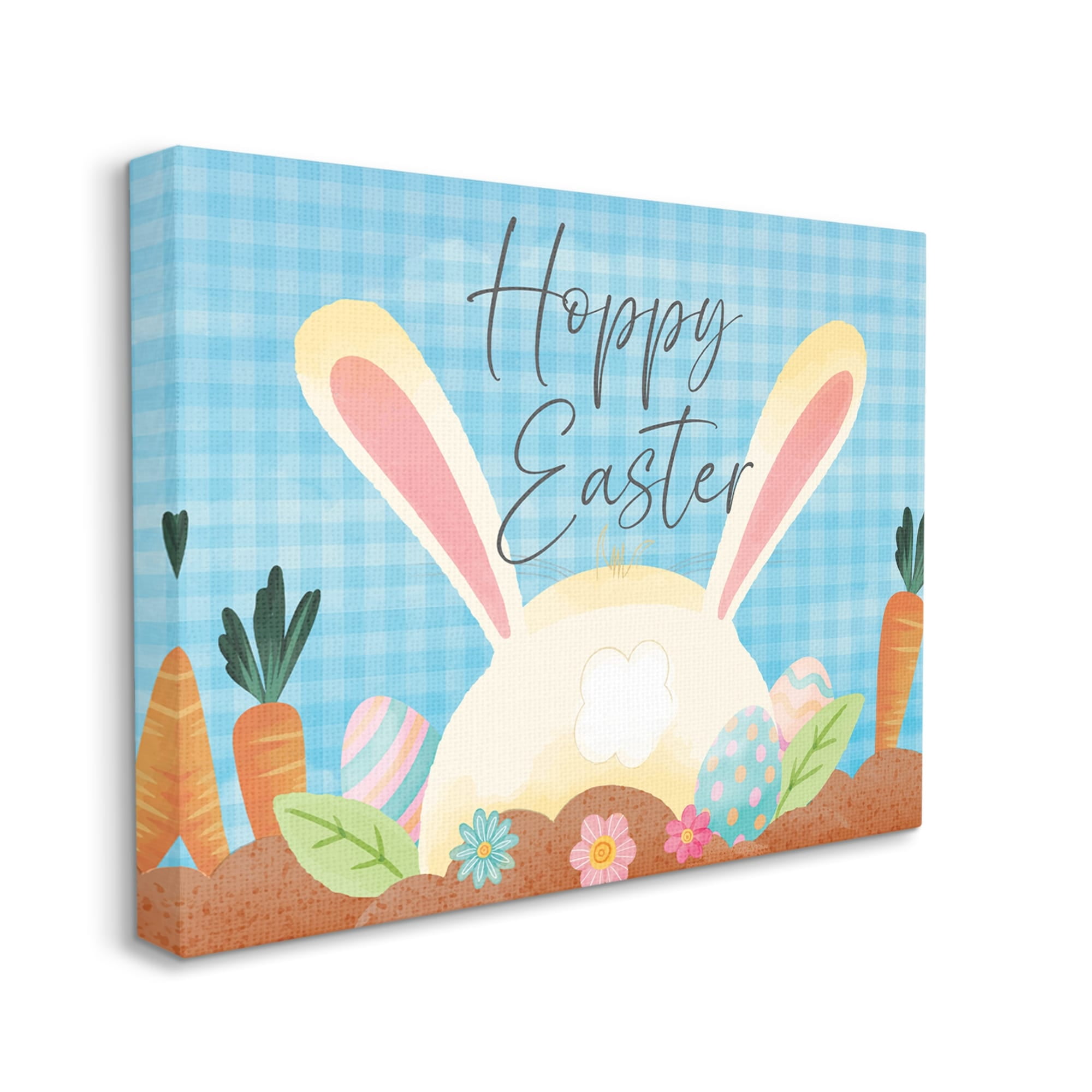 Stupell Happy Easter Spring Carrot Garden Holiday Painting Gallery Wrapped Canvas Print Wall Art