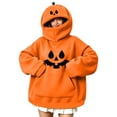 thumbnail image 2 of VEKDONE Cute Halloween Hoodies for Women Funny Pumpkin Mask Long Sleeve Sweatshirt | Fashion Pumpkin Halloween Costume,Spooky Halloween Print Oversized Hoodie with Pocket,Cute Party Sweatshirts, 2 of 8