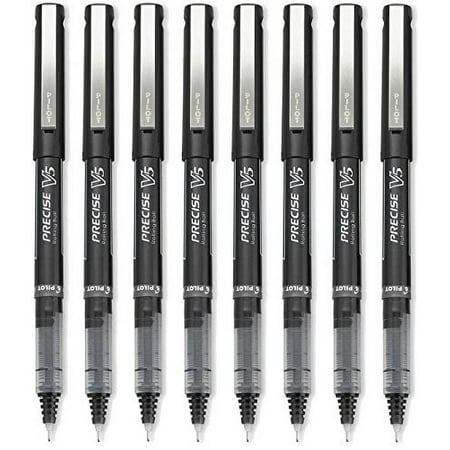Pilot Precise V5 Stick Rolling Ball Pens, Extra Fine Point, Black 8-PACK(35334)