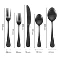 thumbnail image 4 of KFFKFF 30-pcs Silverware Sets, Stainless Steel Flatware Set with Steak Knives, Polished Finish Forks and Spoons, Service for 6, Washable Meal Tools for Home Kitchen, Black, 4 of 9