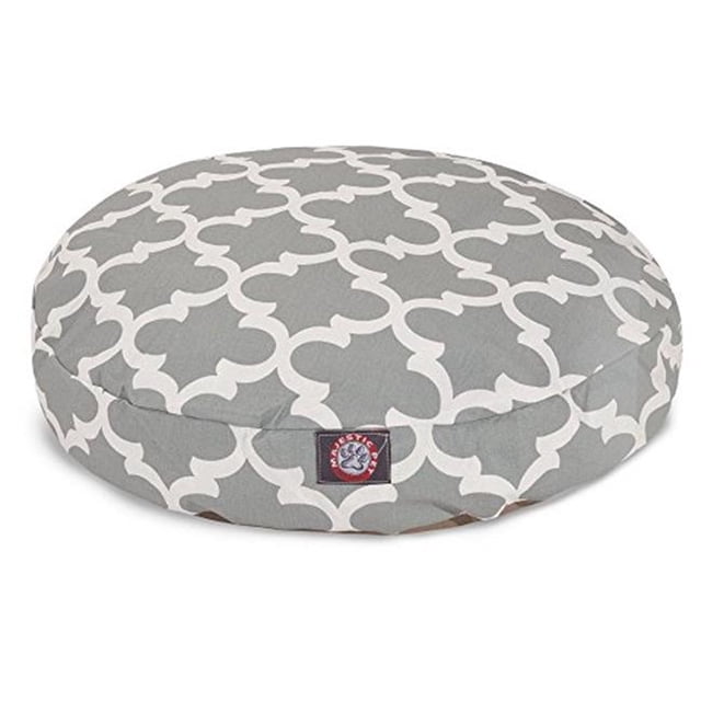 MajesticPet 788995510833 Lit pour Animaux Rond à Treillis 42 Pouces, Gris - Grand