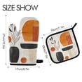 thumbnail image 2 of Yayeee Oven Mitts and Pot Holder Set of 4 Heat Resistant Kitchen Gloves Baking Hot Pad, White Abstract Shapes, 2 of 5