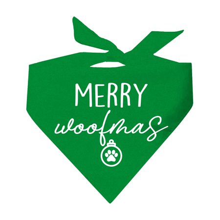 Merry Woofmas Christmas Holiday Triangle Dog Bandana