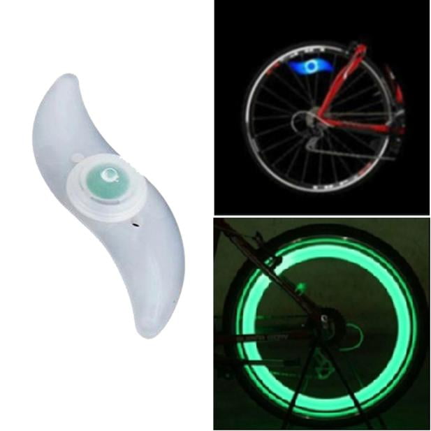 2 X Green Bike Bicycle Cycling Wheel Spoke Wire Tyre Bright LED Flash Light