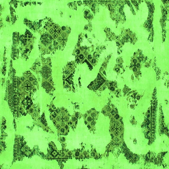 Ahgly Company Indoor Square Abstract Green Modern Area Rugs, 8' Square
