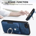 thumbnail image 2 of for iPhone 7 / 8 / SE 2020 / SE 2022 Wallet Case with Elastic Card Holder,Premium PU Leather Shockproof TPU Bumper 360° Rotation Finger Ring Holder Kickstand Anti-Scratch Protective Phone Case,Blue, 2 of 9