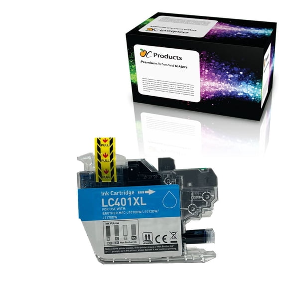 OCProducts Compatible Ink Cartridge Replacement for Brother LC401XL Cyan for DCP-J1050DW DCP-J1140DW DCP-J1800DW MFC-J1010DW MFC-J1012DW MFC-J1170DW