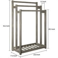 thumbnail image 2 of MyGift 3-Bar Wood Gray Towel and Quilt Rack Stand For Kitchen and Bathroom with Bottom Shelf, 2 of 6