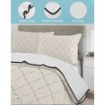 thumbnail image 3 of Full Size Quilt Bedding Set, Beige Plaid Reversible Summer Quilt 3 Pieces, Classic Minimalist Abstract Geometric Grid Lightweight Bedspreads Coverlets with 2 Pillow Shams for All Seasons, 3 of 5