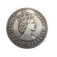 thumbnail image 1 of Moneda conmemorativa Reina Isabel II 1965 de cobre envejecido, 1 of 3